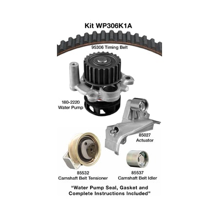Dayco 01-06 Audi/Vw 1.8L Water Pump Kit, Wp306K1A WP306K1A